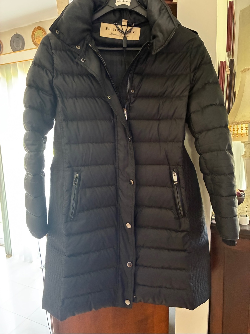 Burberry Black Quilted Mid-Length Puffer Coat